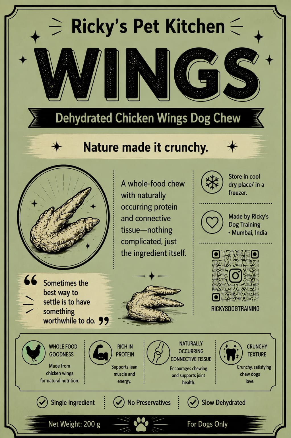 Chicken Wings packaging label